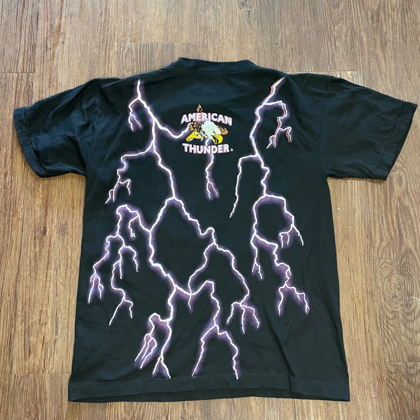 Vintage American Thunder Forever Free Snake Skull All Over T-Shirt Men’s