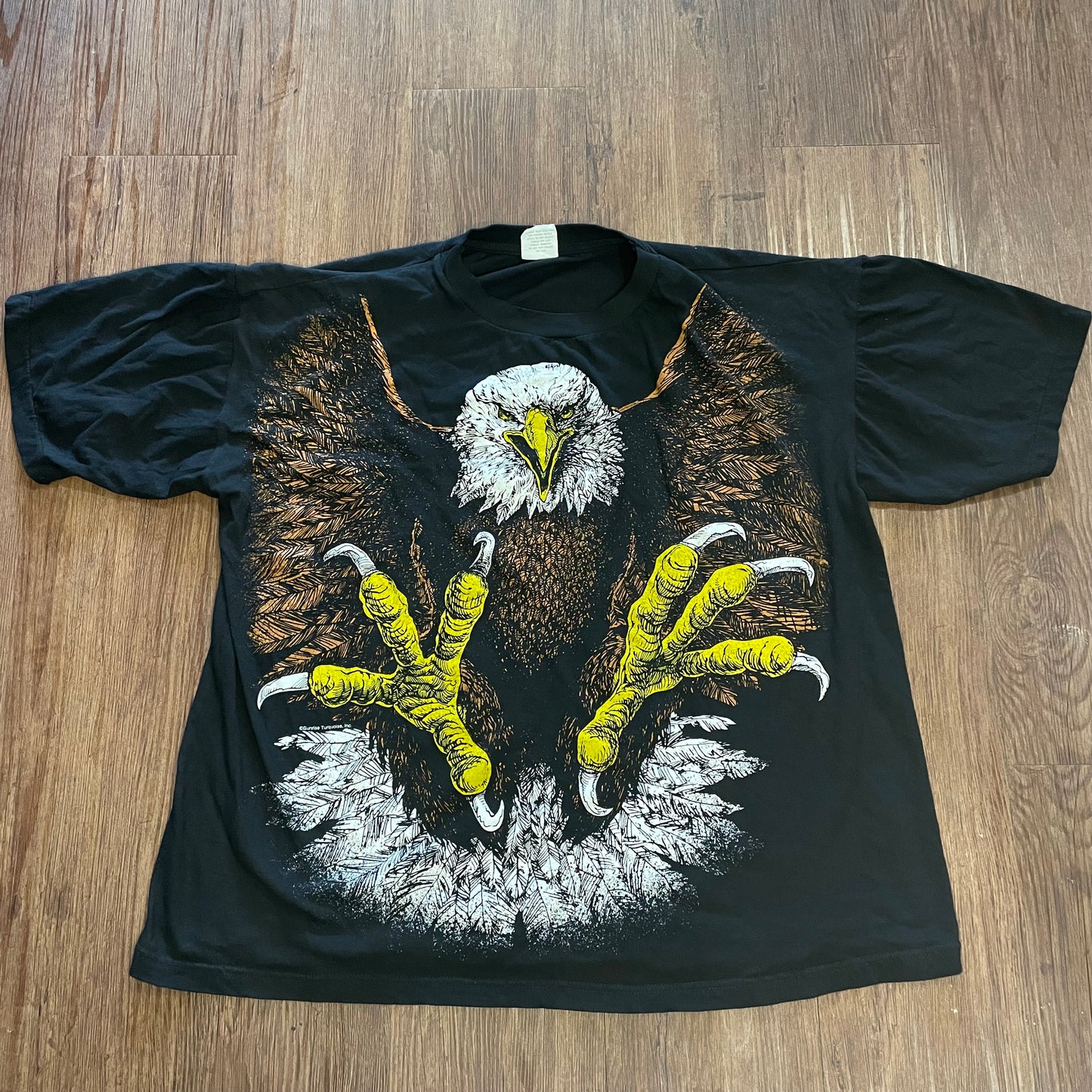 Vintage Caribbean Dream Eagle AOP All Over Print Tee Single Stitch