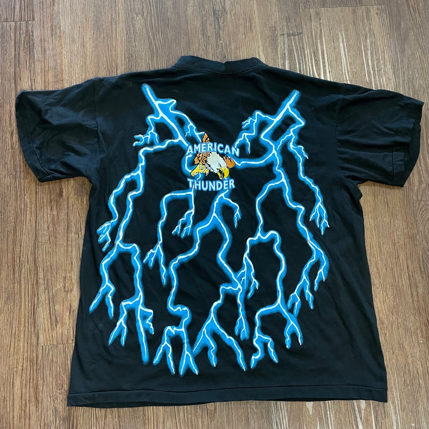 Vintage American Thunder T Shirt Lightning Carousel Horse
